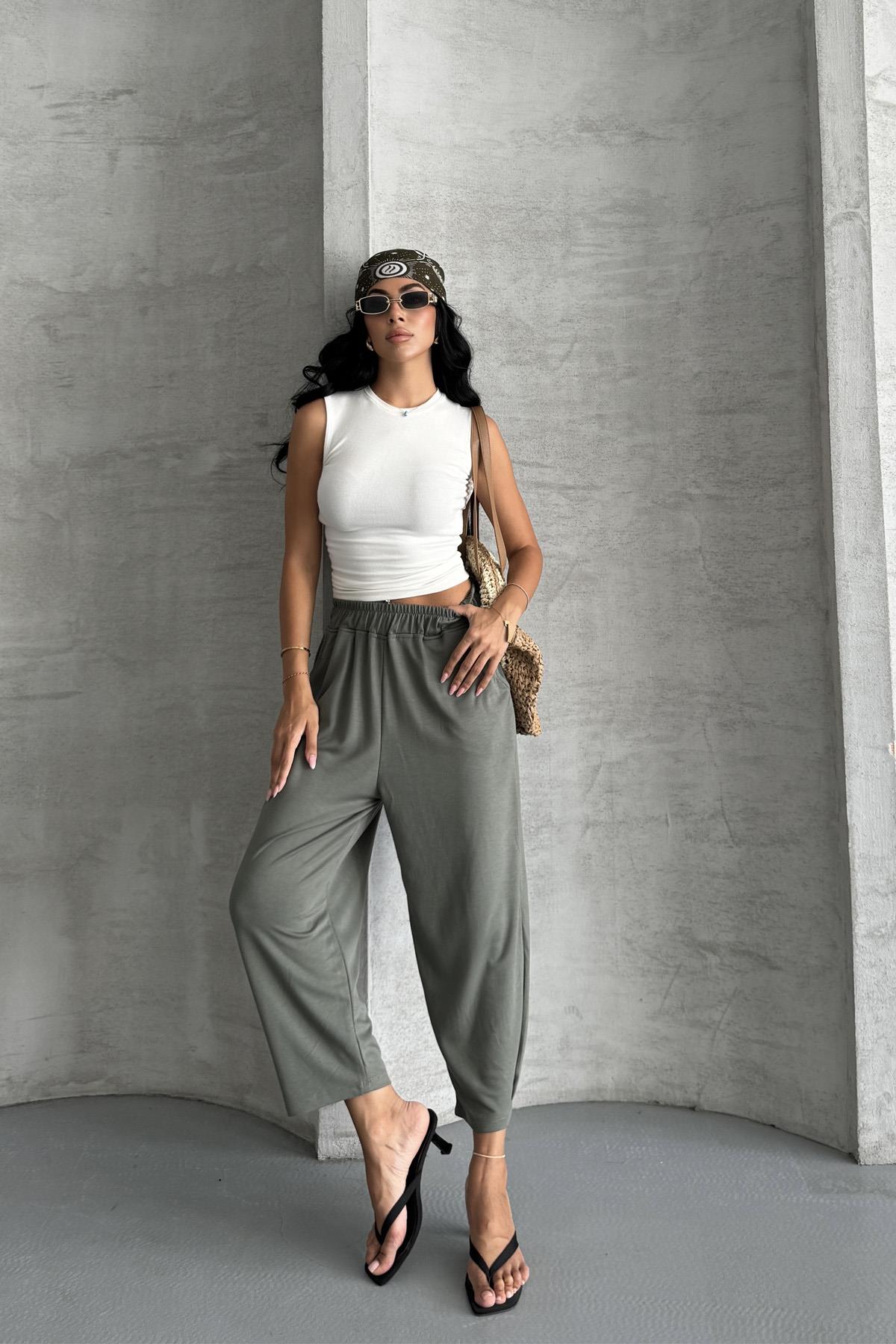 Everyday Comfort  Modal Kumaş Yüksek Bel Rahat Pantolon