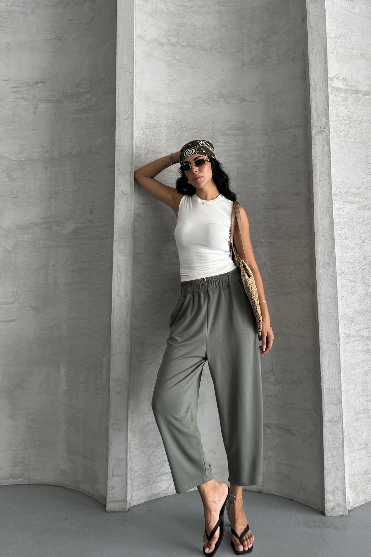 Everyday Comfort  Modal Kumaş Yüksek Bel Rahat Pantolon