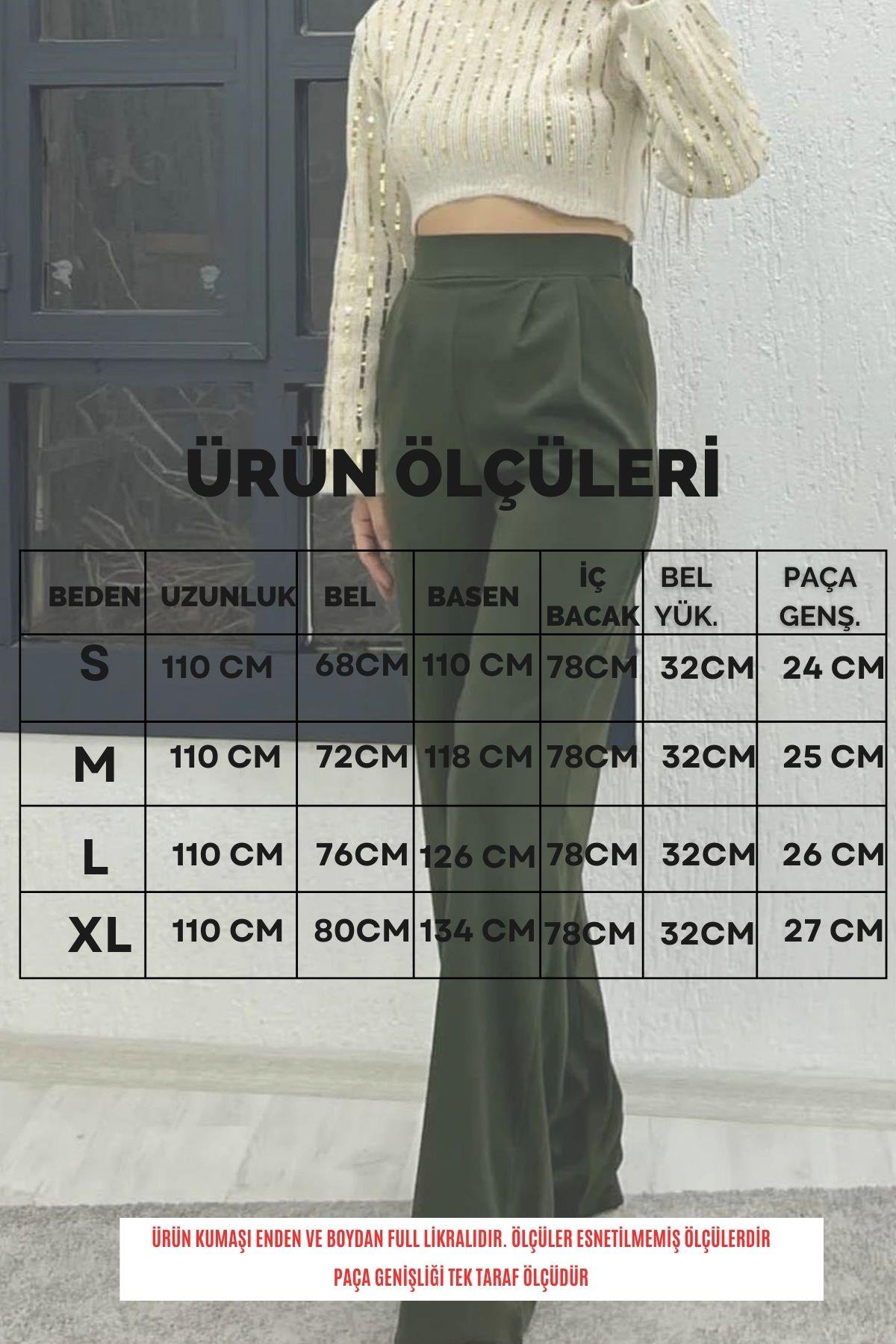 Full Likra Arka Lastikli Palazzo Pantolon