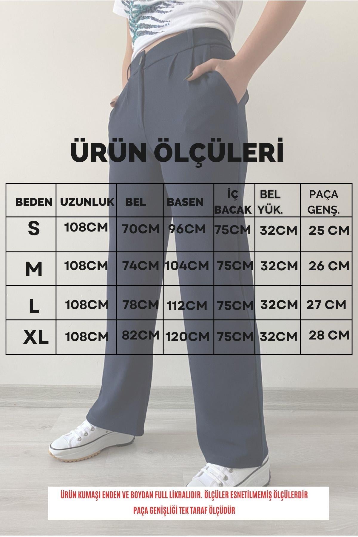 Full Likralı Pileli Beli Lastikli Pantolon