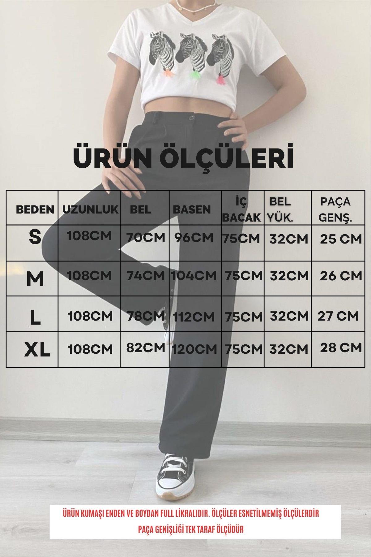 Full Likralı Pileli Beli Lastikli Pantolon