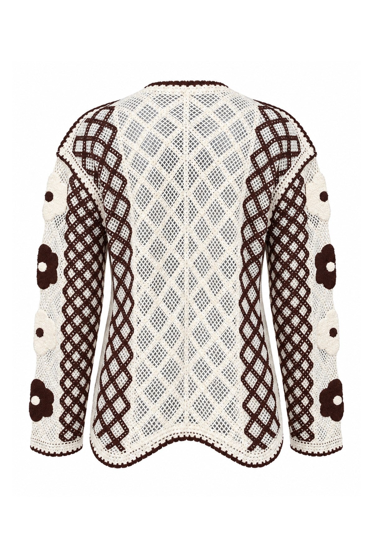 Patchwork Çiçek Aplikeli Bohem Hırka