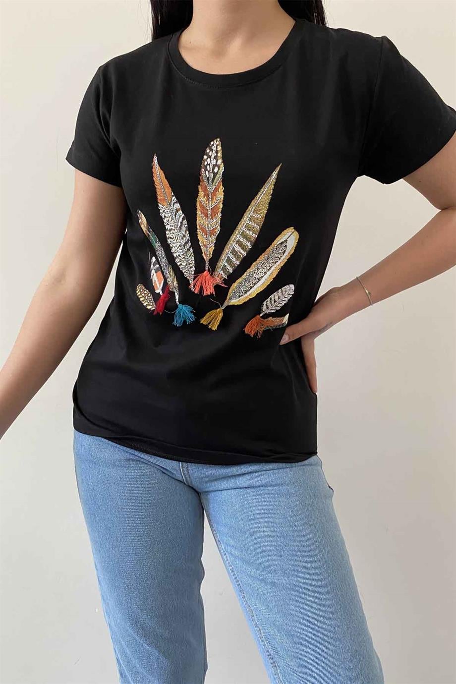 Indian Bisiklet Yaka Tasarım Tişört
