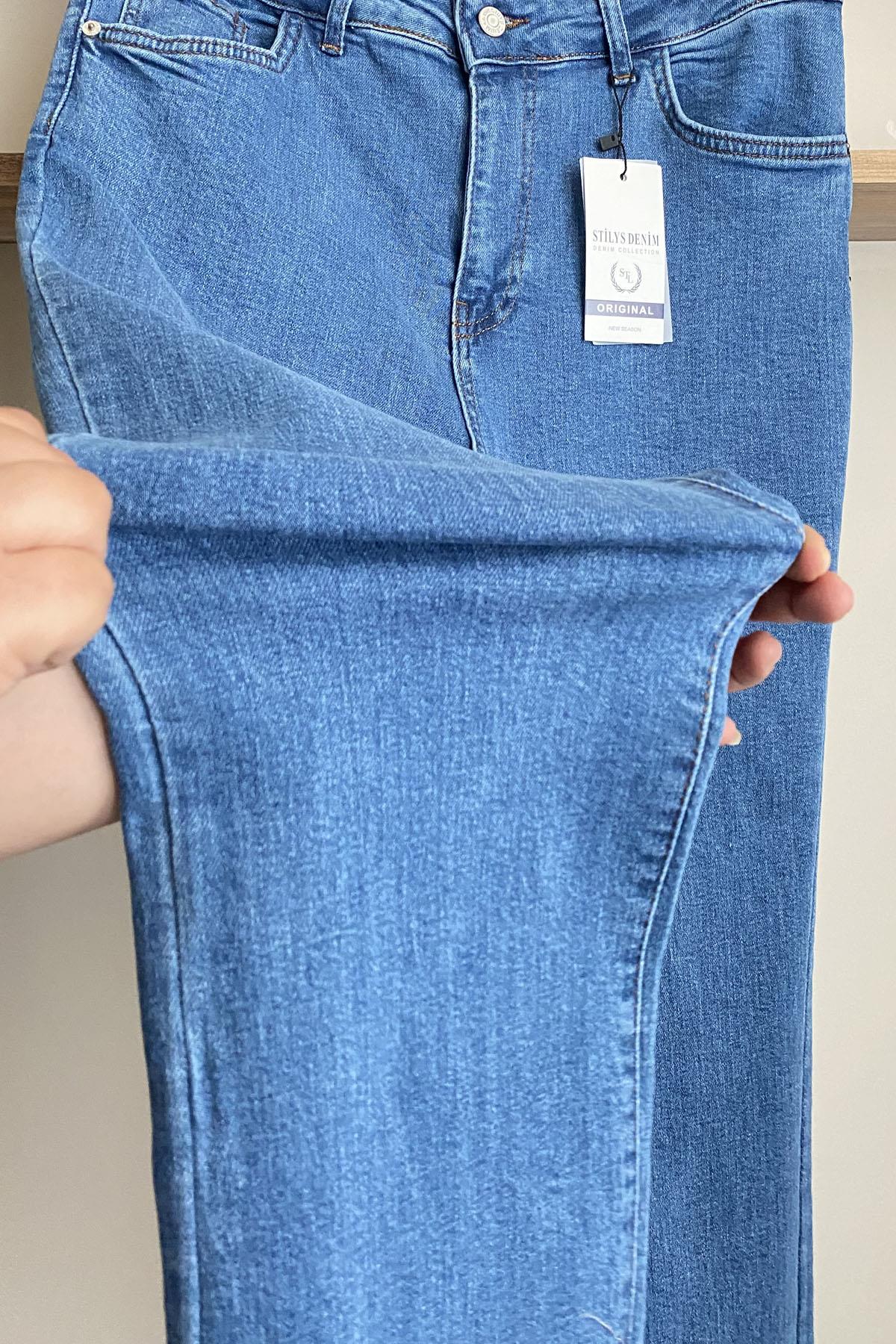 Büyük Beden Full Likralı Boru Paça Jean