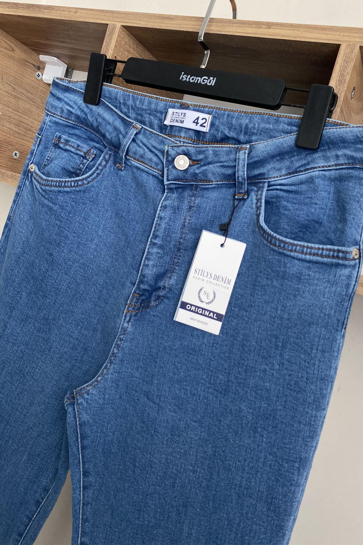 Büyük Beden Full Likralı Boru Paça Jean