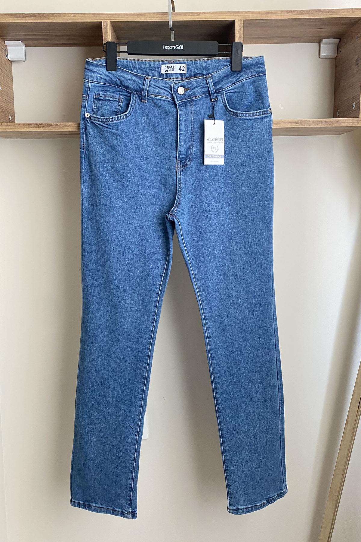 Büyük Beden Full Likralı Boru Paça Jean