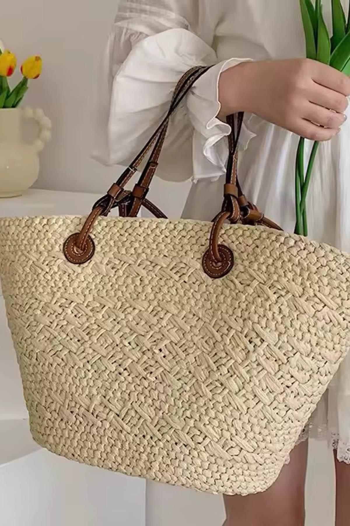 Sahara Breeze Tote Yazlık Büyük Hasır Kadın Çanta