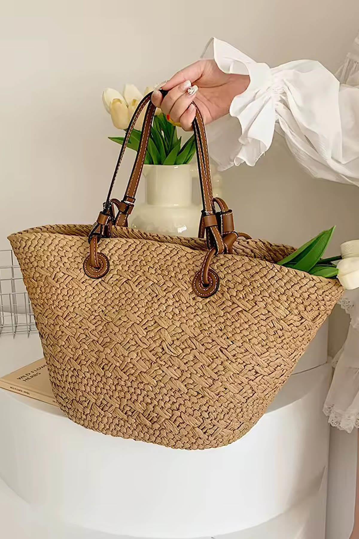 Sahara Breeze Tote Yazlık Büyük Hasır Kadın Çanta