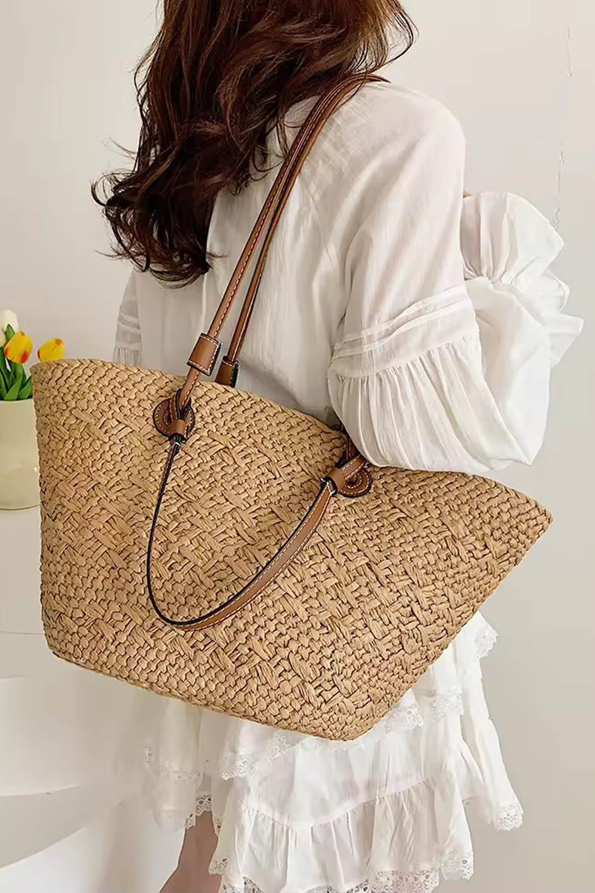 Sahara Breeze Tote Yazlık Büyük Hasır Kadın Çanta