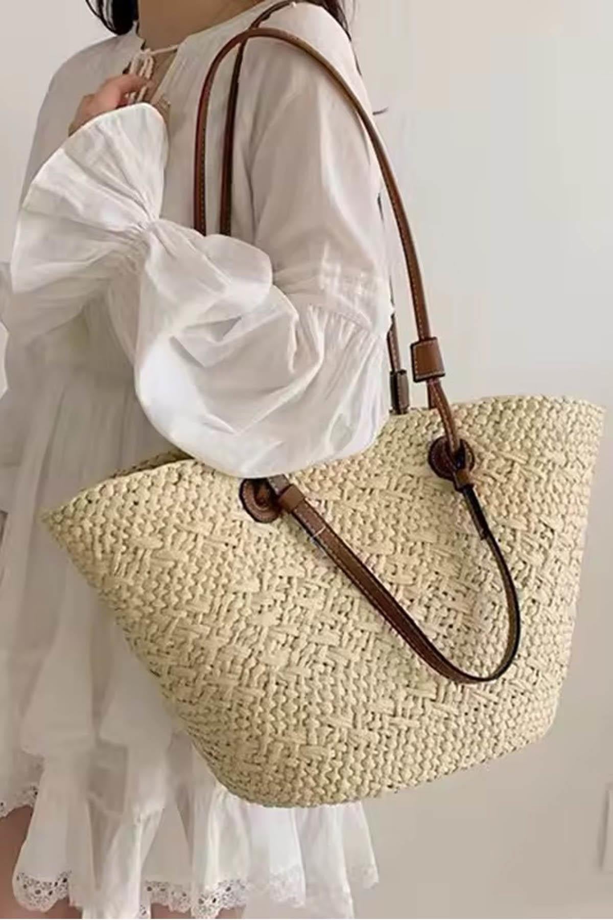 Sahara Breeze Tote Yazlık Büyük Hasır Kadın Çanta