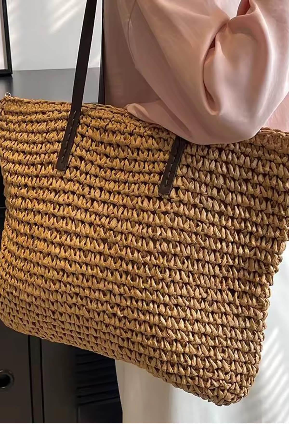 Urban Breeze XL Hasır Omuz Çantası