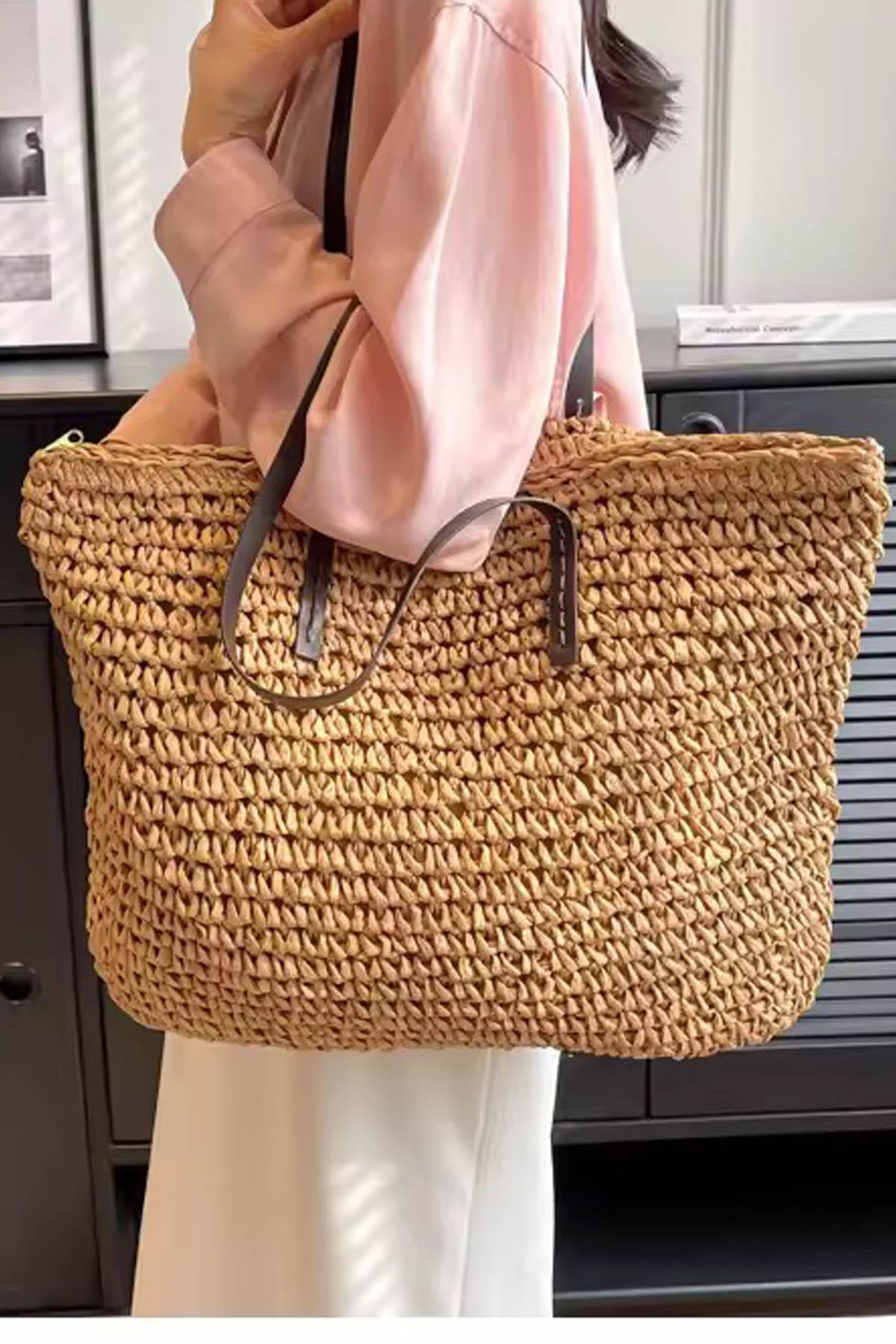 Urban Breeze XL Hasır Omuz Çantası