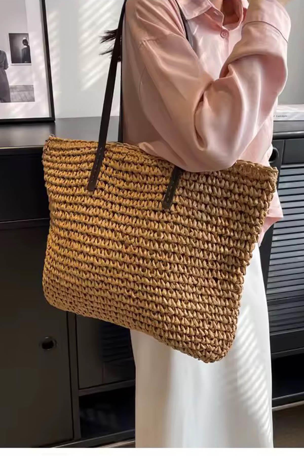 Urban Breeze XL Hasır Omuz Çantası