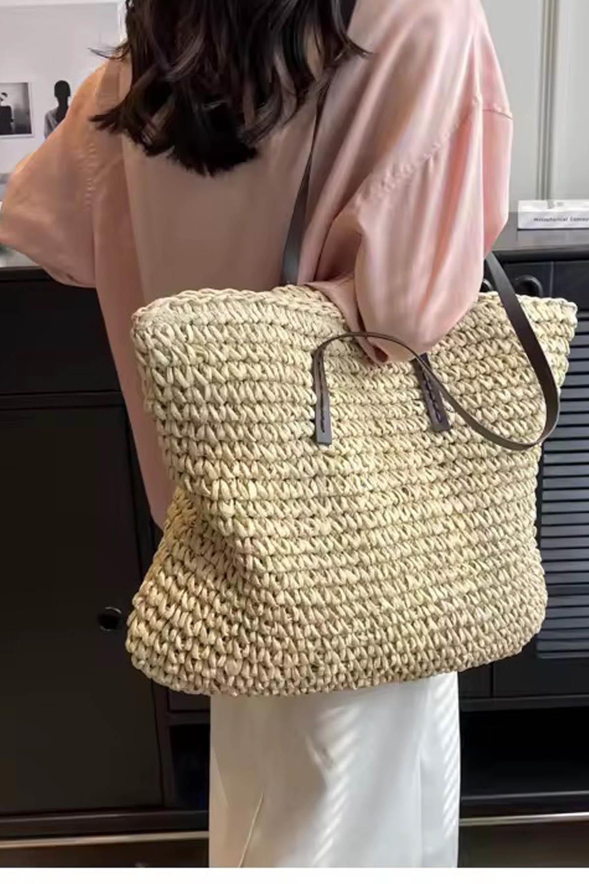 Urban Breeze XL Hasır Omuz Çantası
