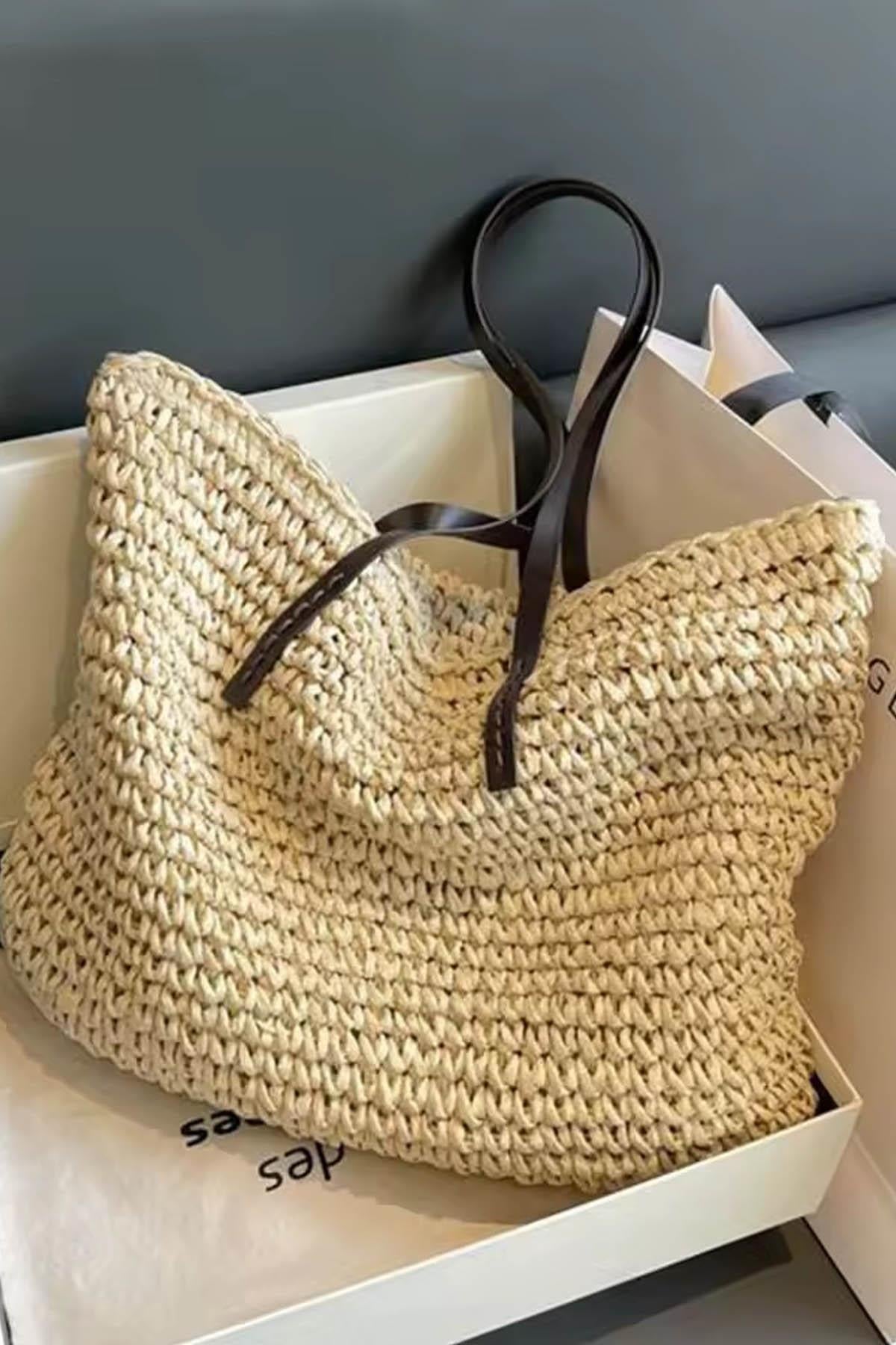 Urban Breeze XL Hasır Omuz Çantası
