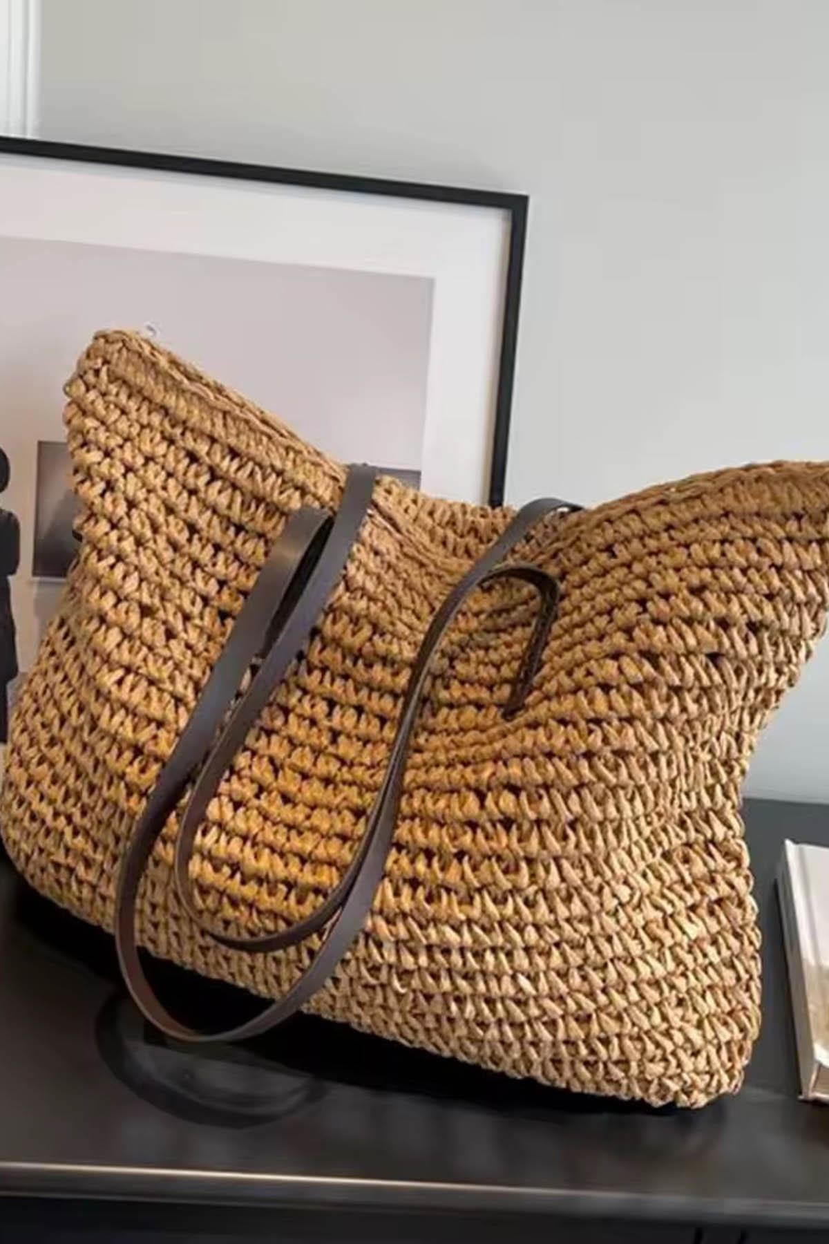 Urban Breeze XL Hasır Omuz Çantası