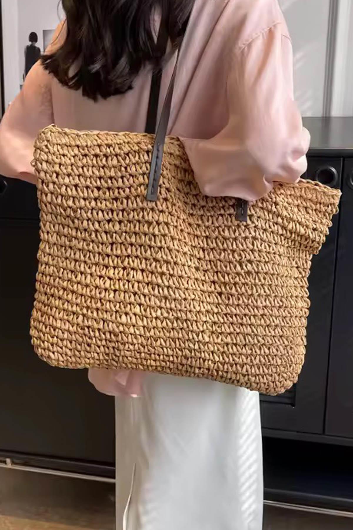 Urban Breeze XL Hasır Omuz Çantası