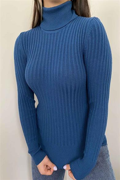 Balıkçı Yaka Likralı Viskon Badi