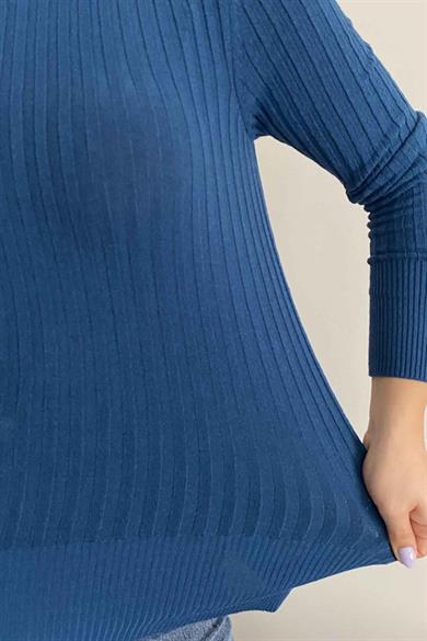 Balıkçı Yaka Likralı Viskon Badi