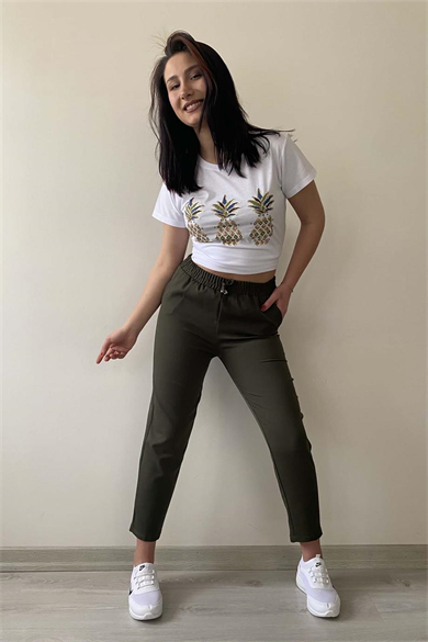 Bel Lastikli Günlük Şık Havuç Model Pantolon
