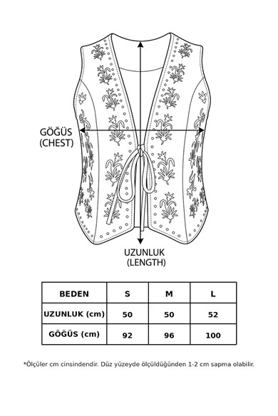 Bohem Desenli Taba Süet Yelek – Bağcık Detaylı Etnik İşlemeli Kadın Yelek