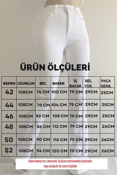 Büyük Beden Full Likra İspanyol Paça Jean