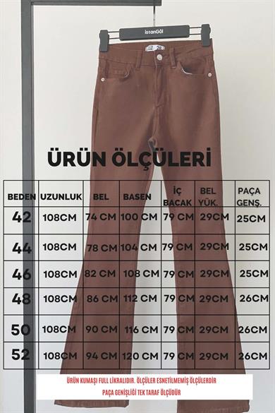 Büyük Beden Full Likra İspanyol Paça Jean