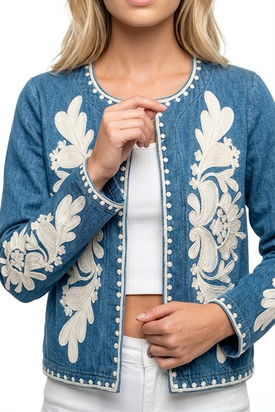 Ege Stil Denim Bomber Ceket
