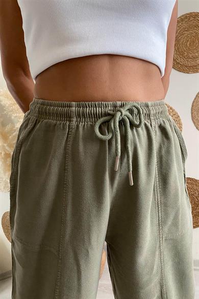 Cotton Drift Yıkama Desen Havuç Pantolon