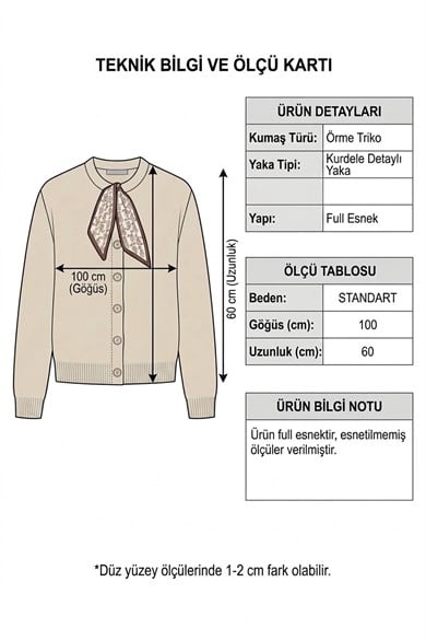 Desenli Şal Aksesuarlı Yumoş Triko – Önü Düğmeli Kadın Hırka - Bordo