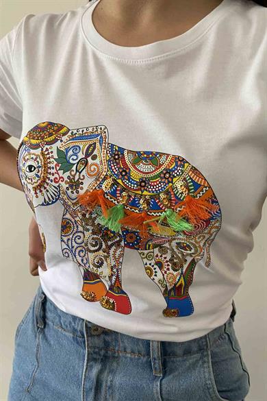Elephant Bisiklet Yaka Tişört