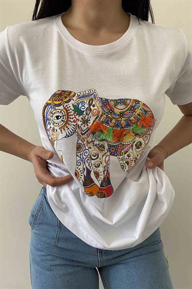 Elephant Bisiklet Yaka Tişört