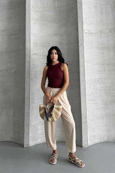 Everyday Comfort  Modal Kumaş Yüksek Bel Rahat Pantolon