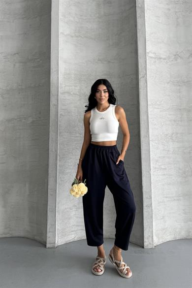 Everyday Comfort  Modal Kumaş Yüksek Bel Rahat Pantolon