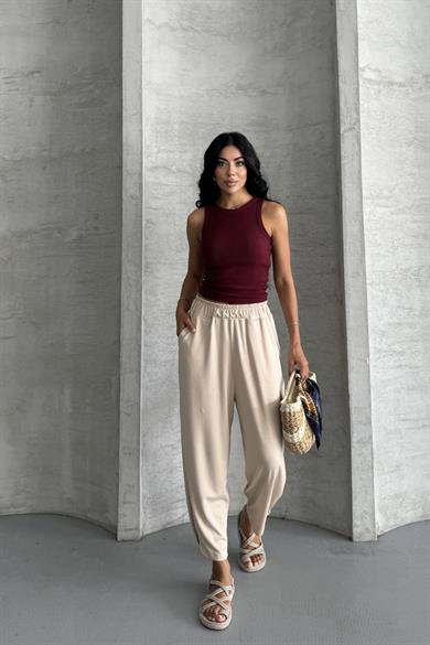 Everyday Comfort  Modal Kumaş Yüksek Bel Rahat Pantolon