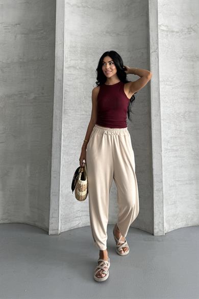 Everyday Comfort  Modal Kumaş Yüksek Bel Rahat Pantolon