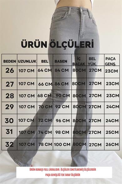 Full Likra İspanyol Paça Jean