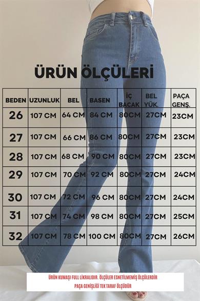 Full Likra İspanyol Paça Jean