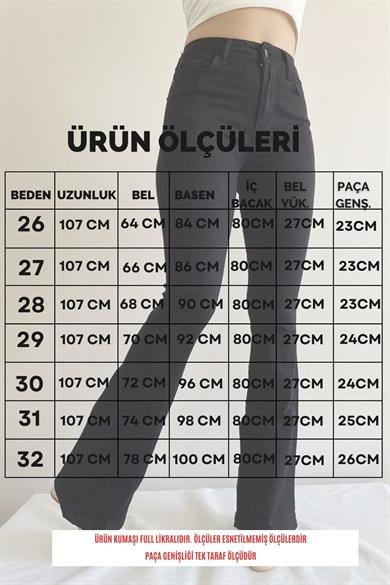 Full Likra İspanyol Paça Jean