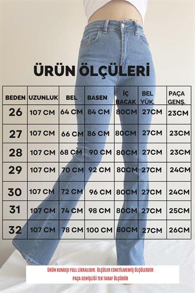 Full Likra İspanyol Paça Jean