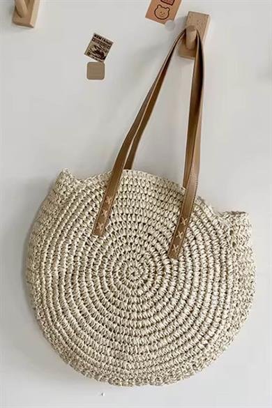 Handwoven Boho Tote Doğal Dokulu Hasır Çanta