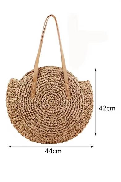 Handwoven Boho Tote Doğal Dokulu Hasır Çanta