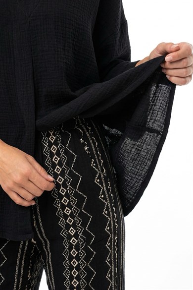 Kadın Müslin Kimono Pantolon Kombin %100 Pamuk