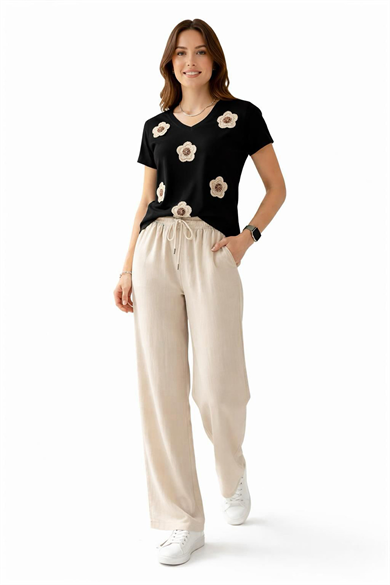 Luna Elegance Bol Paça Pantolon Kombin