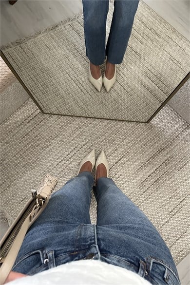 Kadın Yüksek Bel Likralı Push Up Straight Jean Pantolon - Mavi 