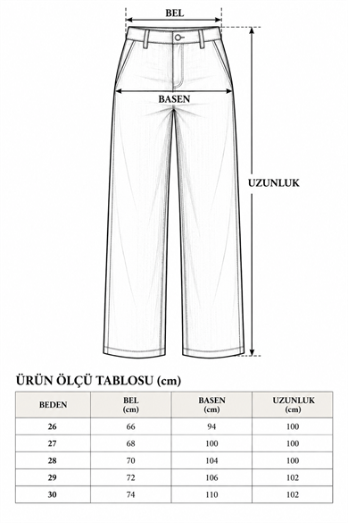 Kadın Kemer Dahil Yüksek Bel Straight Leg Jean Pantolon - Açık Mavi