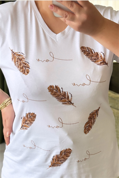 Kadın Müslin Pantolon Pamuk Tişört Rahat Kombin