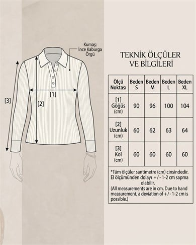 Kadın Polo Yaka Düğme Detaylı Triko Bluz – Kendinden Ajur Desenli Örme Kazak - Haki