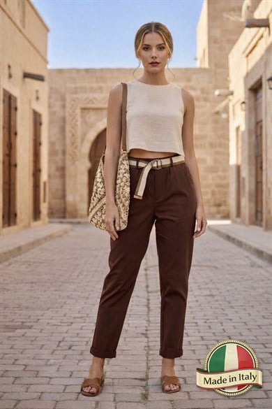 Bodrum Yüksek Bel Likralı Rahat Pantolon (İtalyan Kumaş)