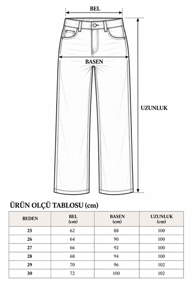 Kadın Yüksek Bel Likralı Push Up Straight Jean Pantolon - Bej 
